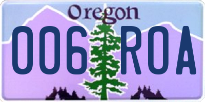 OR license plate 006ROA