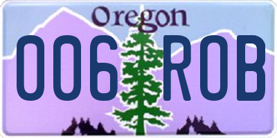 OR license plate 006ROB
