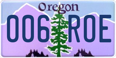 OR license plate 006ROE