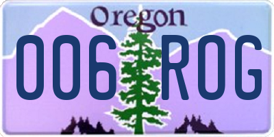 OR license plate 006ROG