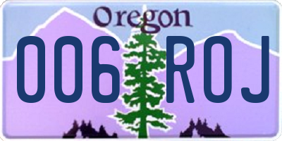 OR license plate 006ROJ