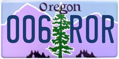 OR license plate 006ROR