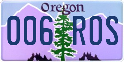 OR license plate 006ROS