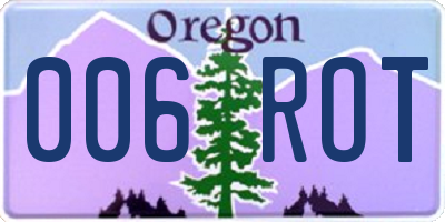 OR license plate 006ROT