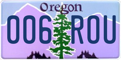 OR license plate 006ROU