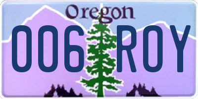 OR license plate 006ROY