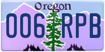 OR license plate 006RPB