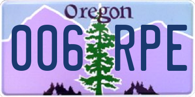 OR license plate 006RPE