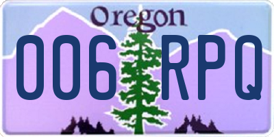 OR license plate 006RPQ