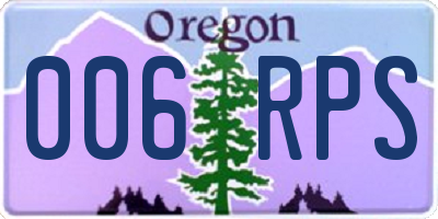 OR license plate 006RPS