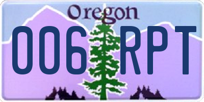OR license plate 006RPT