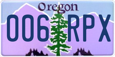 OR license plate 006RPX