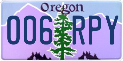 OR license plate 006RPY