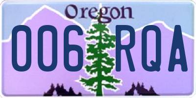 OR license plate 006RQA