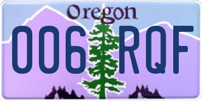 OR license plate 006RQF