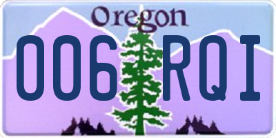 OR license plate 006RQI