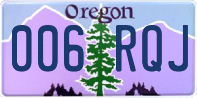 OR license plate 006RQJ