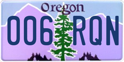 OR license plate 006RQN