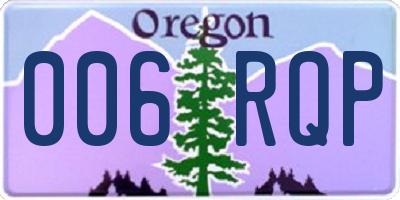 OR license plate 006RQP