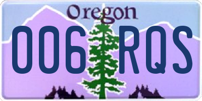 OR license plate 006RQS