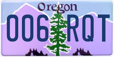 OR license plate 006RQT