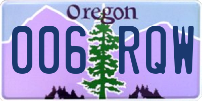 OR license plate 006RQW