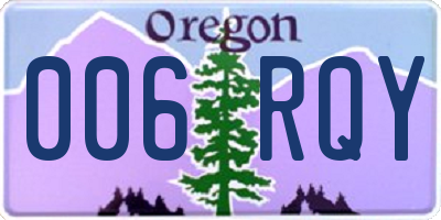 OR license plate 006RQY