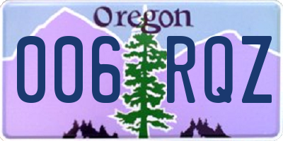 OR license plate 006RQZ