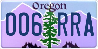 OR license plate 006RRA
