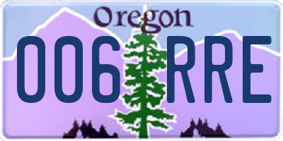 OR license plate 006RRE