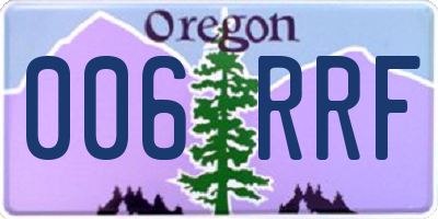 OR license plate 006RRF