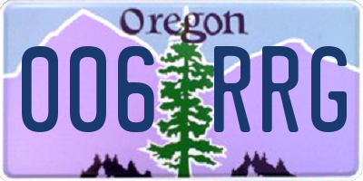 OR license plate 006RRG