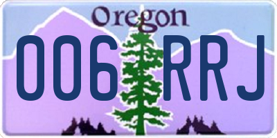 OR license plate 006RRJ