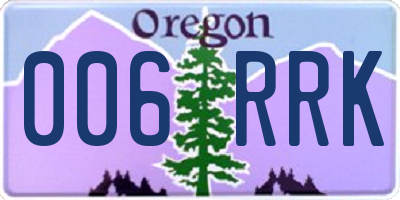 OR license plate 006RRK
