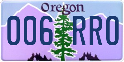 OR license plate 006RRO