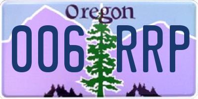 OR license plate 006RRP