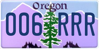OR license plate 006RRR