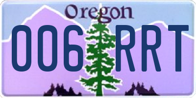 OR license plate 006RRT