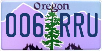 OR license plate 006RRU