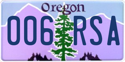 OR license plate 006RSA