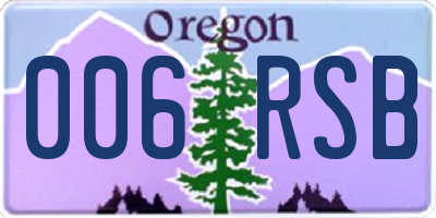 OR license plate 006RSB