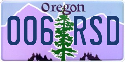 OR license plate 006RSD