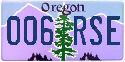 OR license plate 006RSE