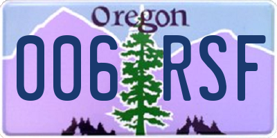 OR license plate 006RSF