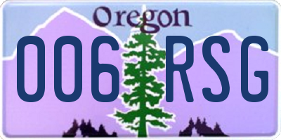 OR license plate 006RSG