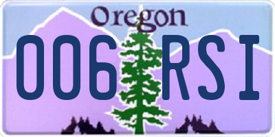 OR license plate 006RSI