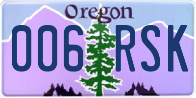 OR license plate 006RSK