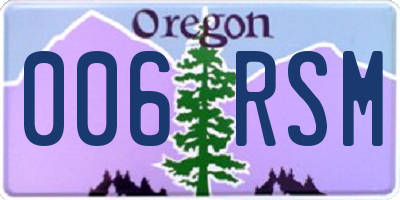 OR license plate 006RSM