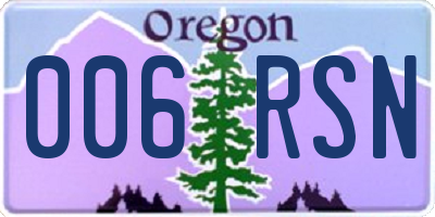 OR license plate 006RSN