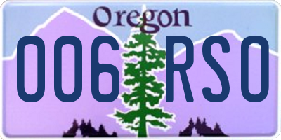 OR license plate 006RSO